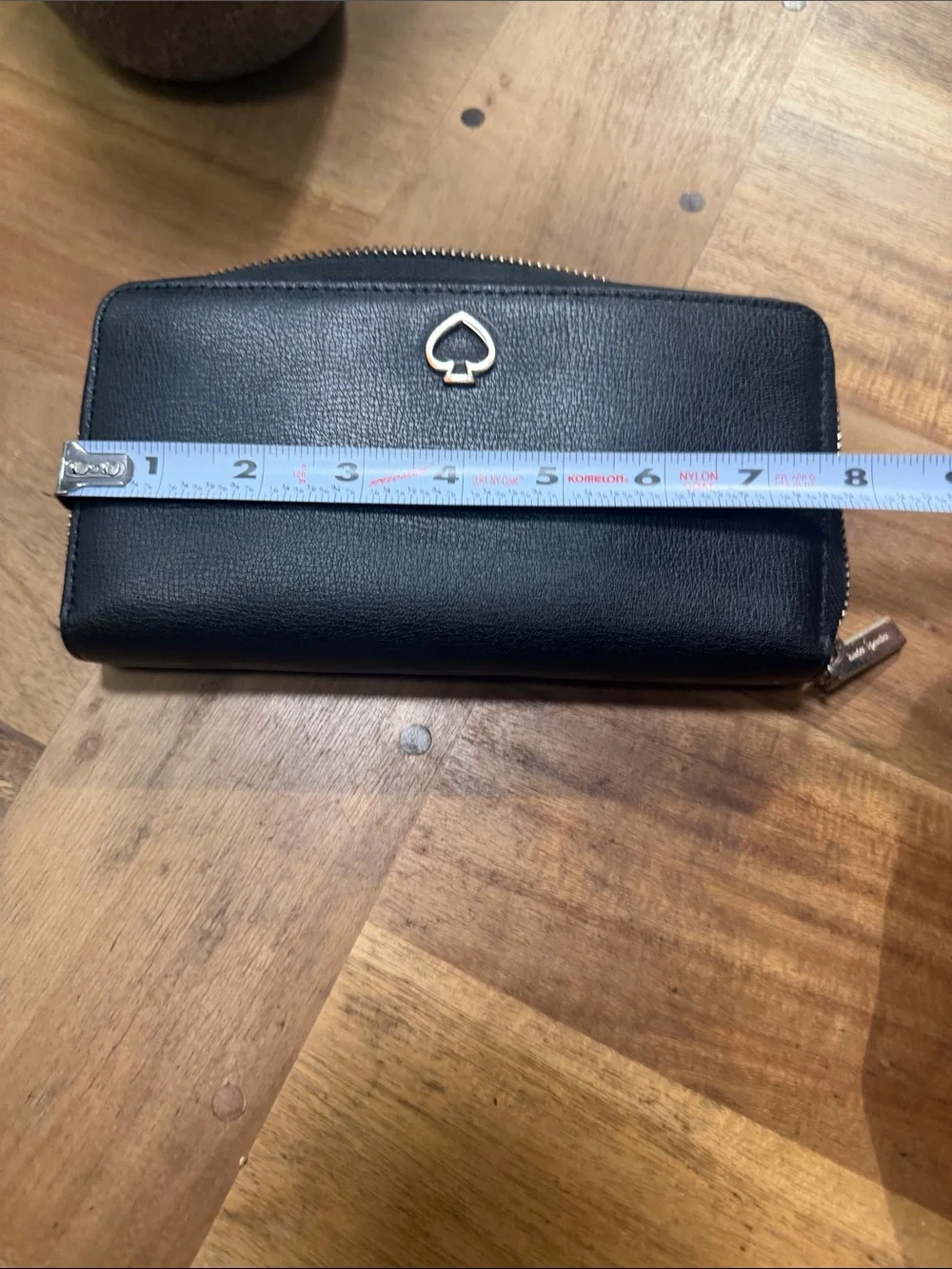 kate spade Black Leather Zip-Around Continental Wallet